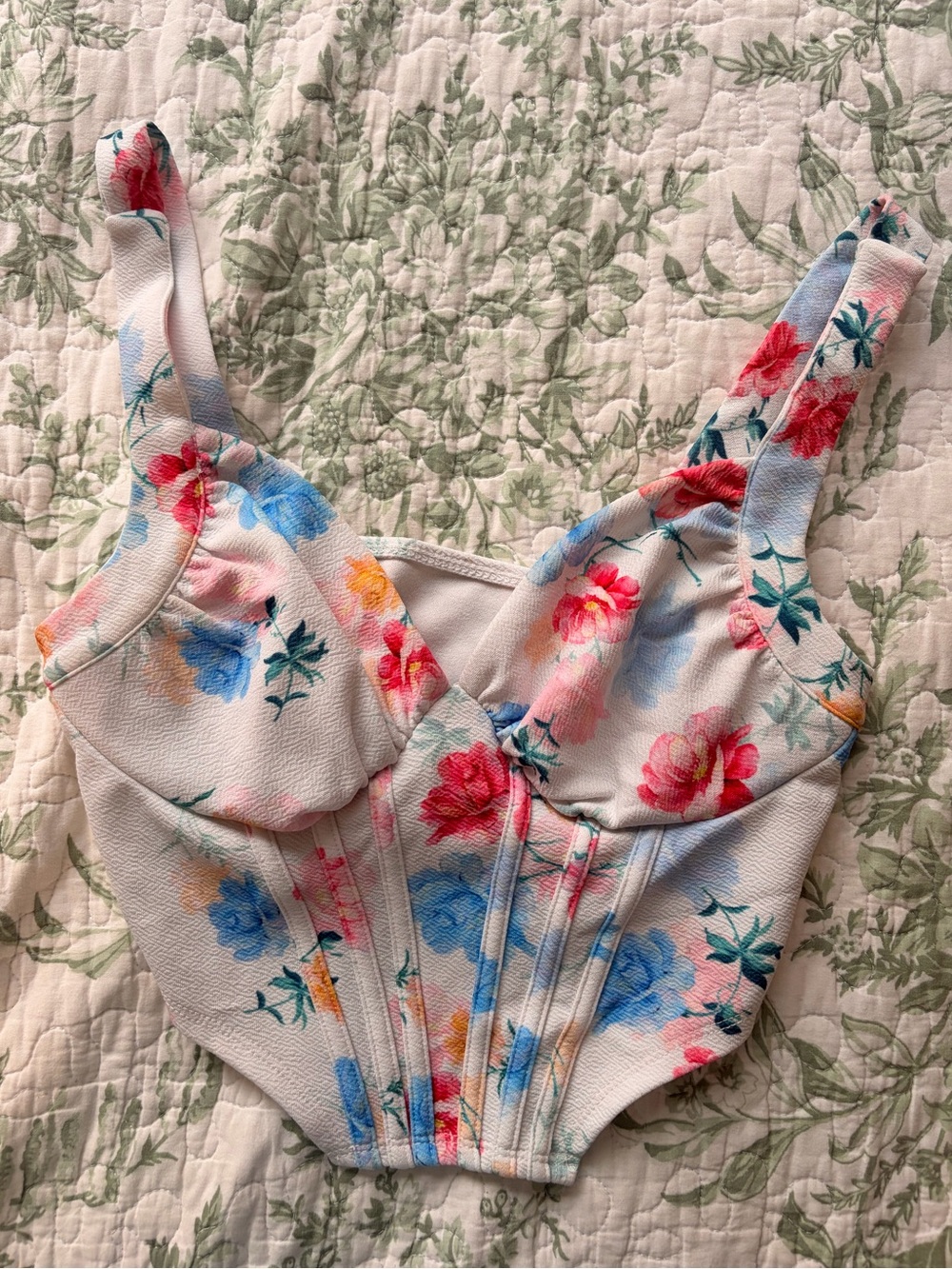 Floral corset-style crop top